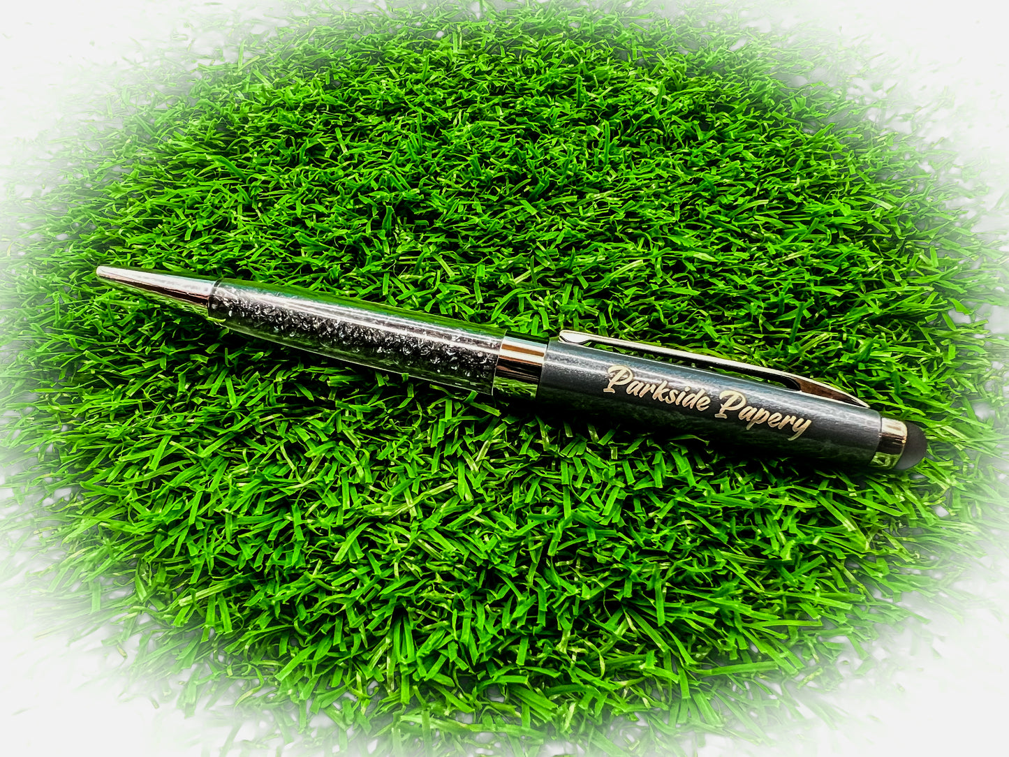 Crystal Diamond Stylus Ballpoint Pen – Steel Grey (Black Ink)