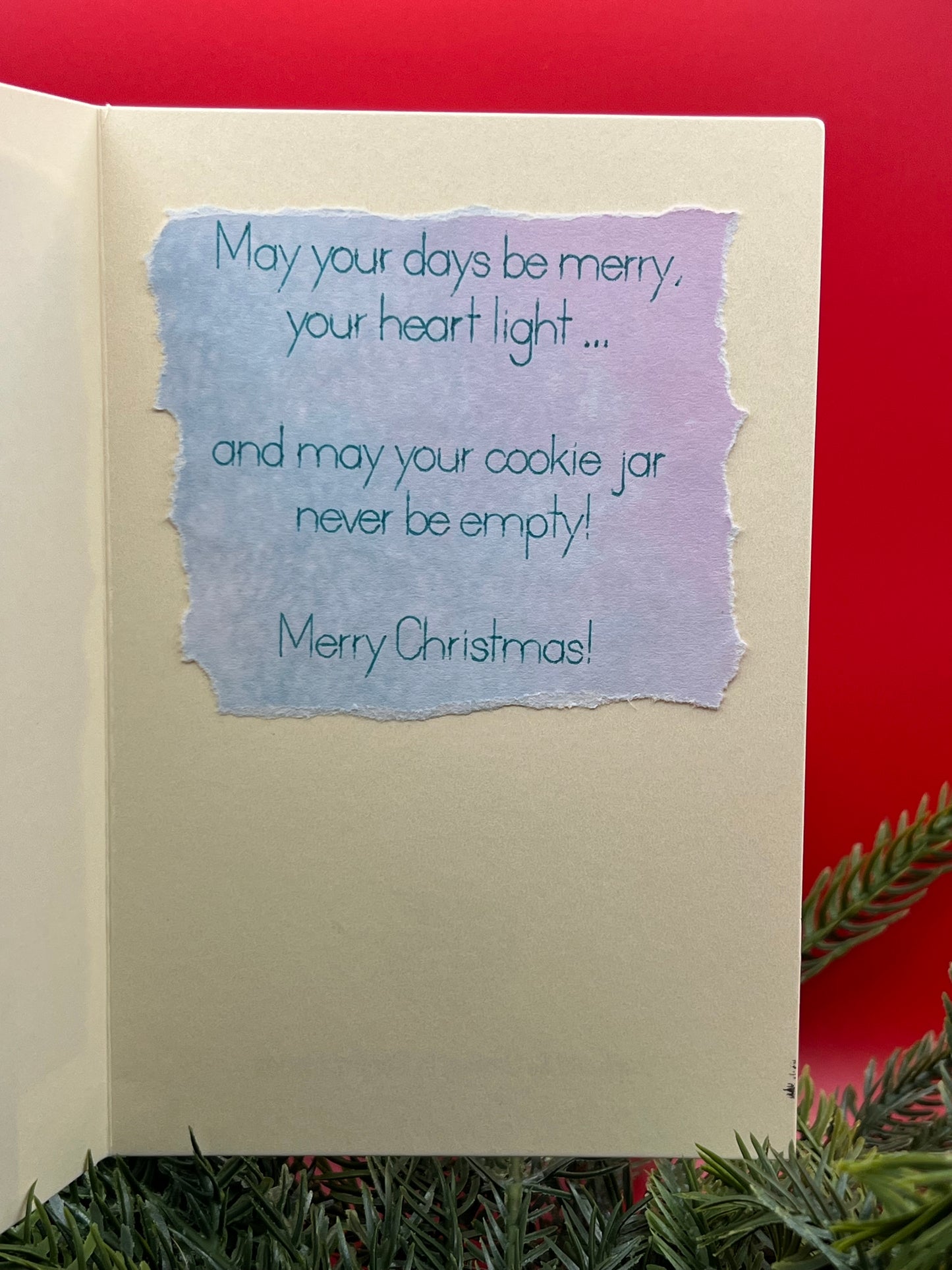 πͺ Gingerbread + Evergreen Christmas Card