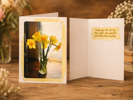 Golden Light & Gratitude Greeting Card