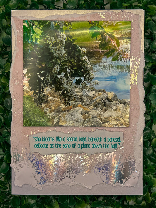 "She Blooms" Greeting Card – Victorian Whimsy Collection