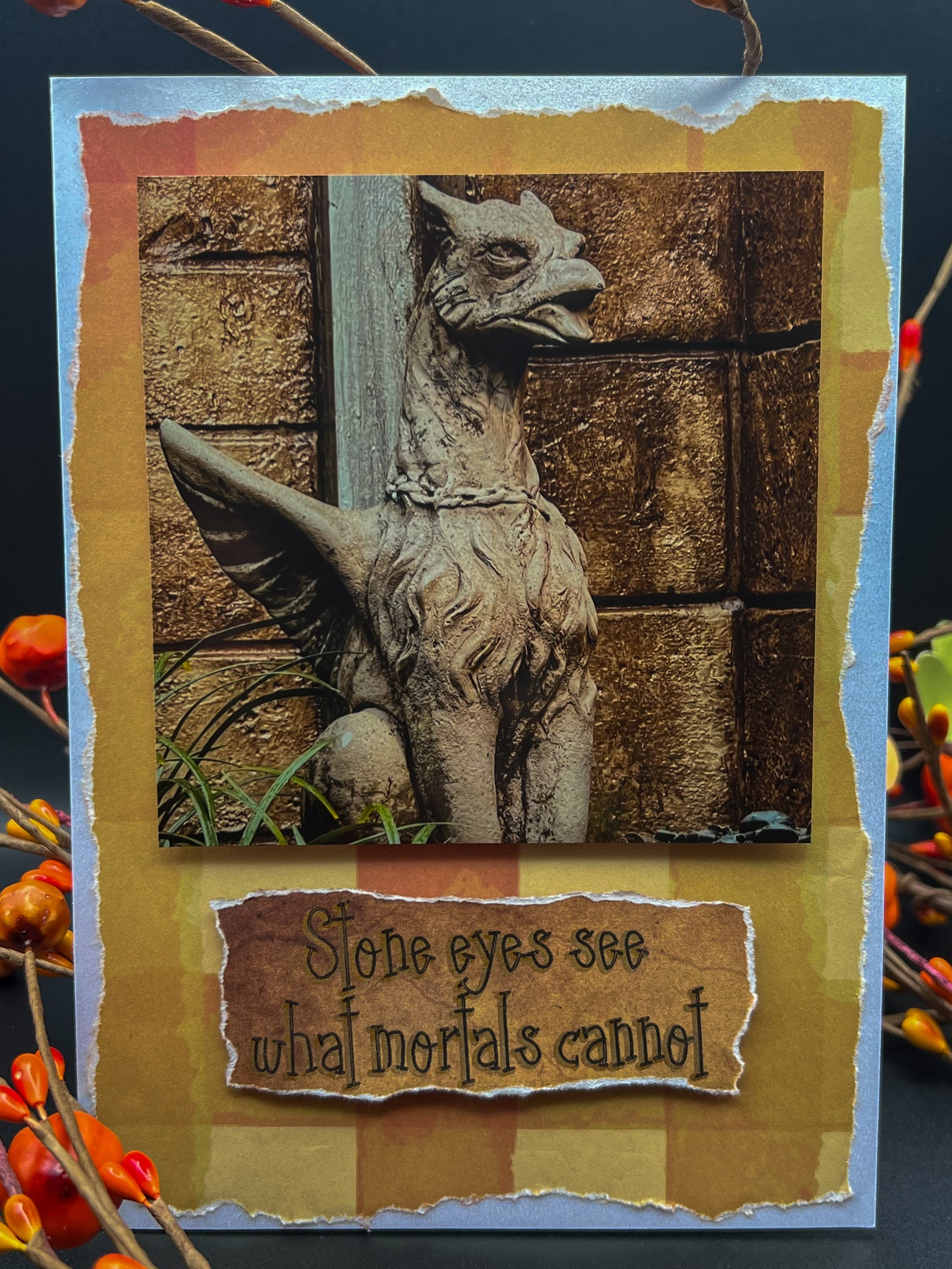 Stone Eyes Greeting Card – Haunted Whispers Collection