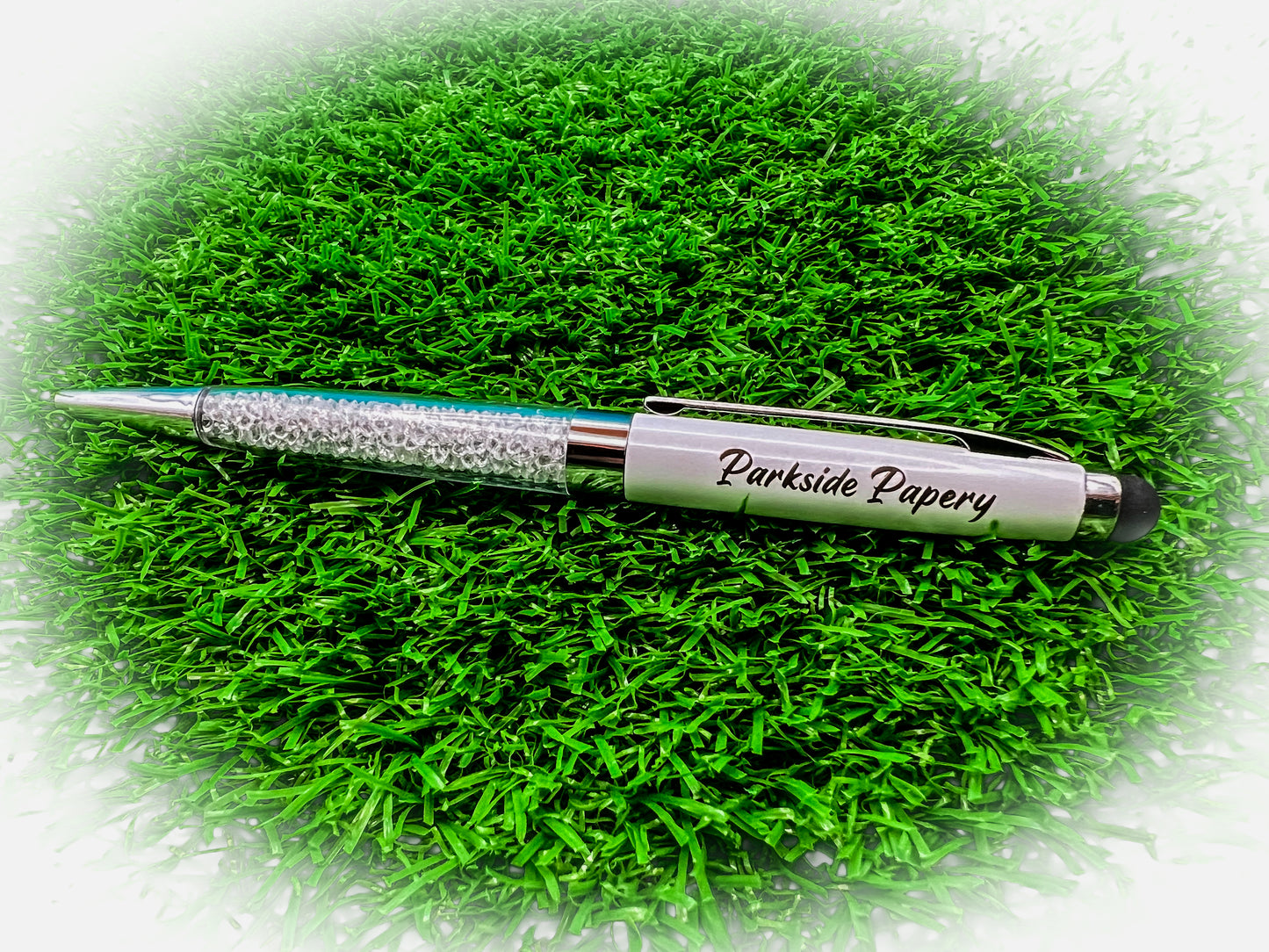 Crystal Diamond Stylus Ballpoint Pen – Snowflake White (Black Ink)