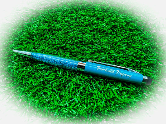 Crystal Diamond Stylus Ballpoint Pen – Tiffany Blue (Black Ink)